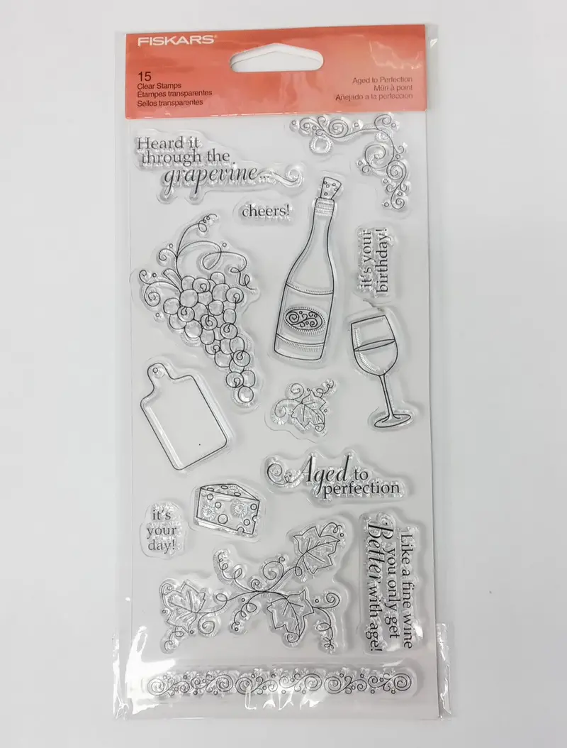 Fiskars Aged to Perfection Clear Photopolymer Stamp Set – Vintage-Themed Craft Design