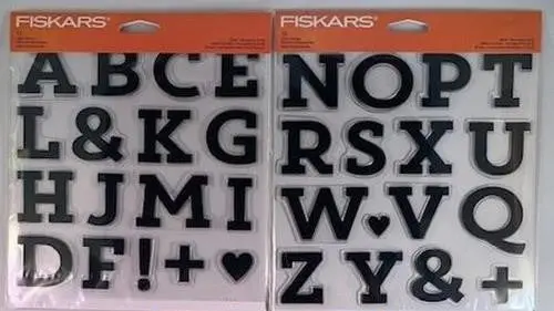 Fiskars Clear Acrylic Monogram Stamp Set – Full Block Alphabet, 146720 / 14673 Design