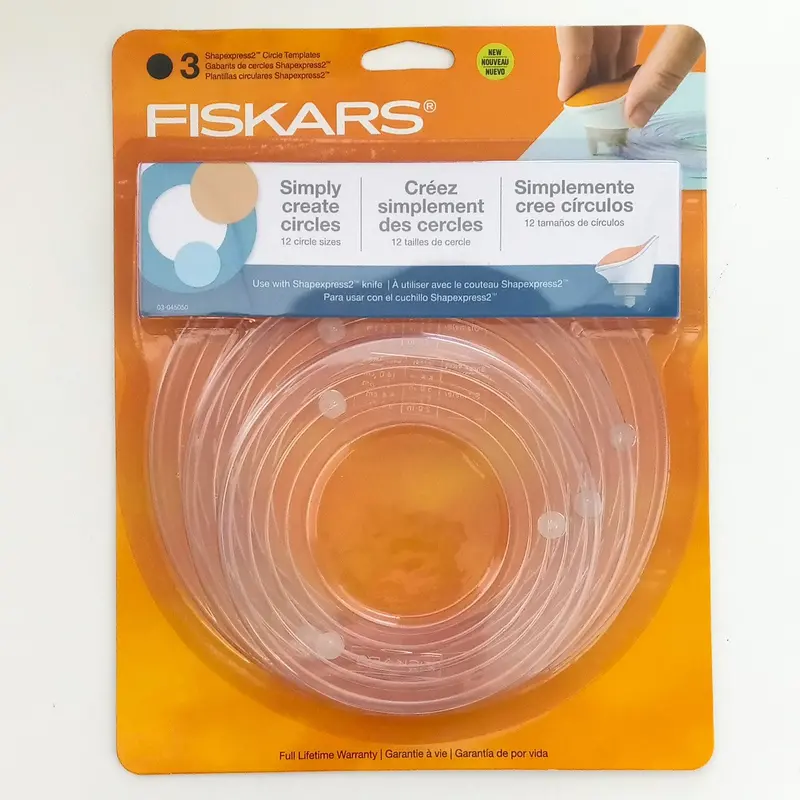 Fiskars ShapeExpress2 Circle Template – Precision-Cut Plastic Guide (158180-1001)