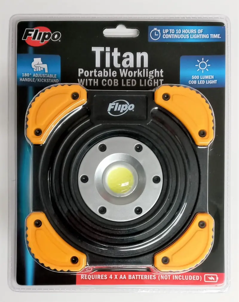 Flipo Titan Portable COB LED Worklight – F-SH-COBWRK-10W, High-Lumen Jobsite Lamp
