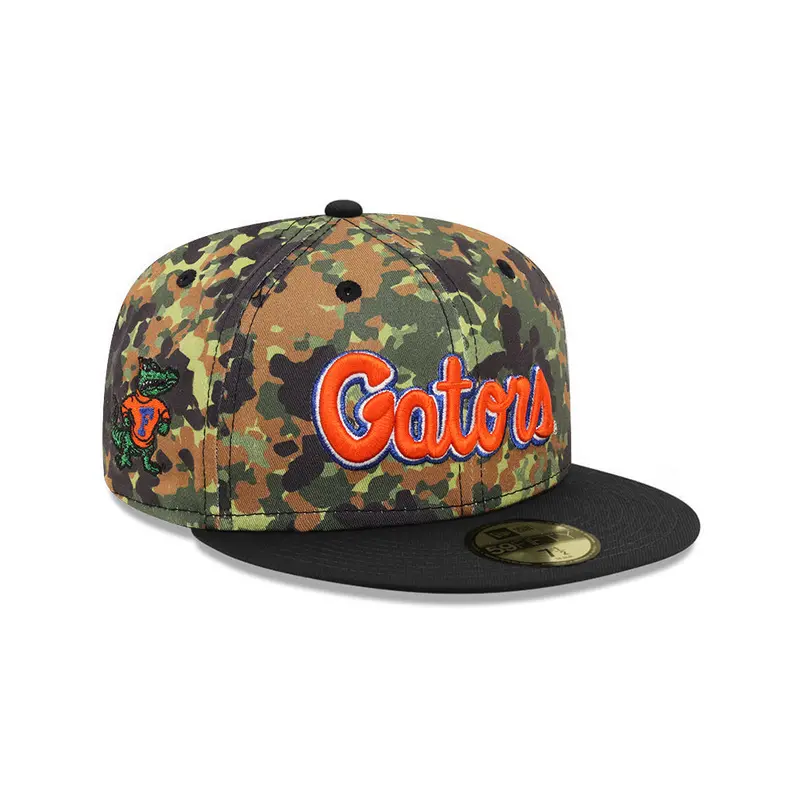Florida Gators Camo Flecktarn & Black Two-Tone NCAA Mascot SP 59Fifty Fitted Cap