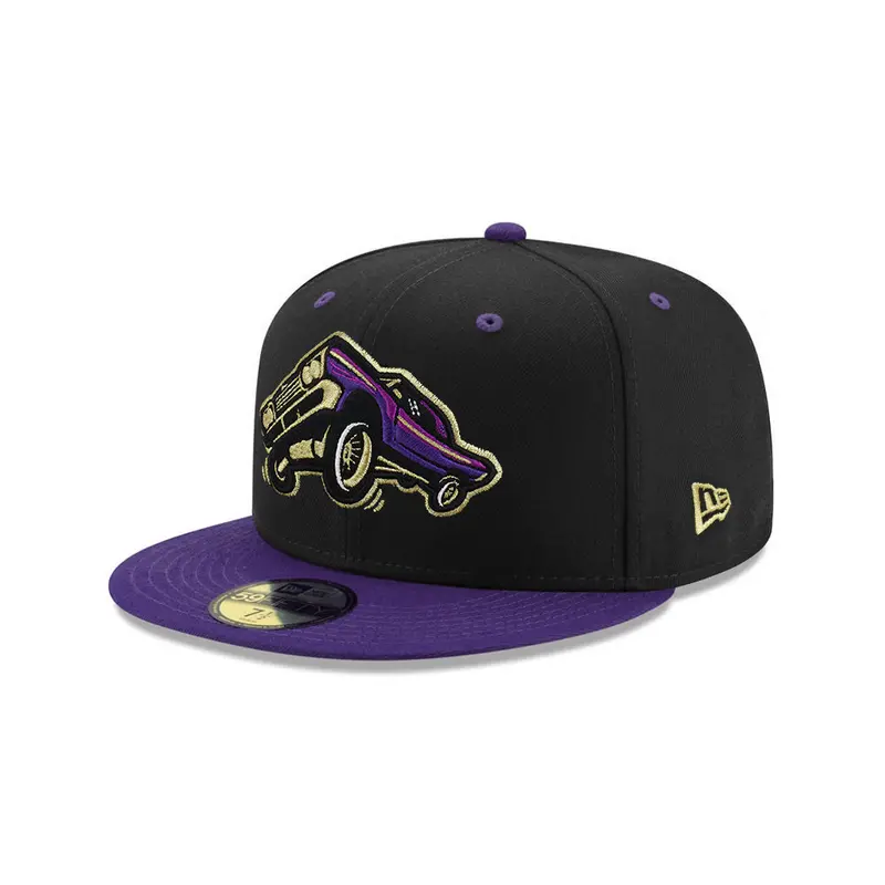 Fresno Grizzlies Lowrider Purple-and-Black Two-Tone MiLB 59Fifty Fitted Cap