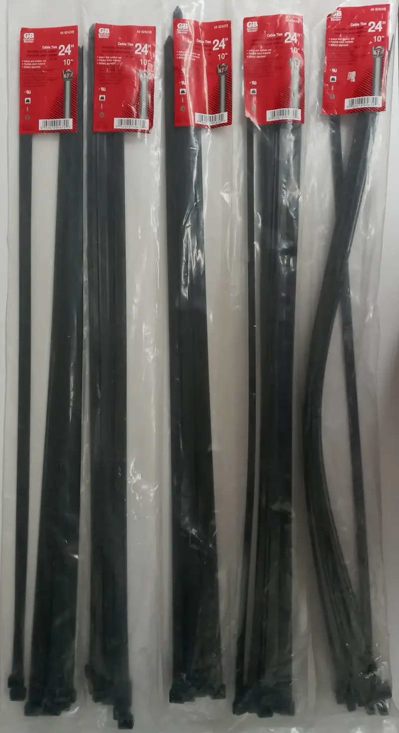 Gardner Bender 45-524UVB UV-Resistant Cable Ties – 24-Inch Length, Pack of 50