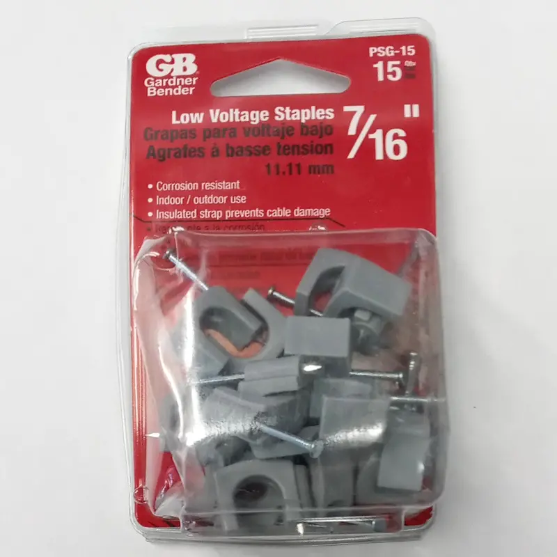 GARDNER BENDER Low-Voltage Staples – 7/16″ Crown, 15-Piece Pack for Electrical Work (PSG-15)