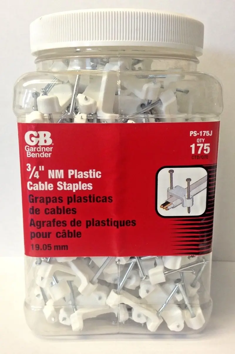 Gardner Bender PS-175J 3/4″ NM Plastic Cable Staples – 175 Count