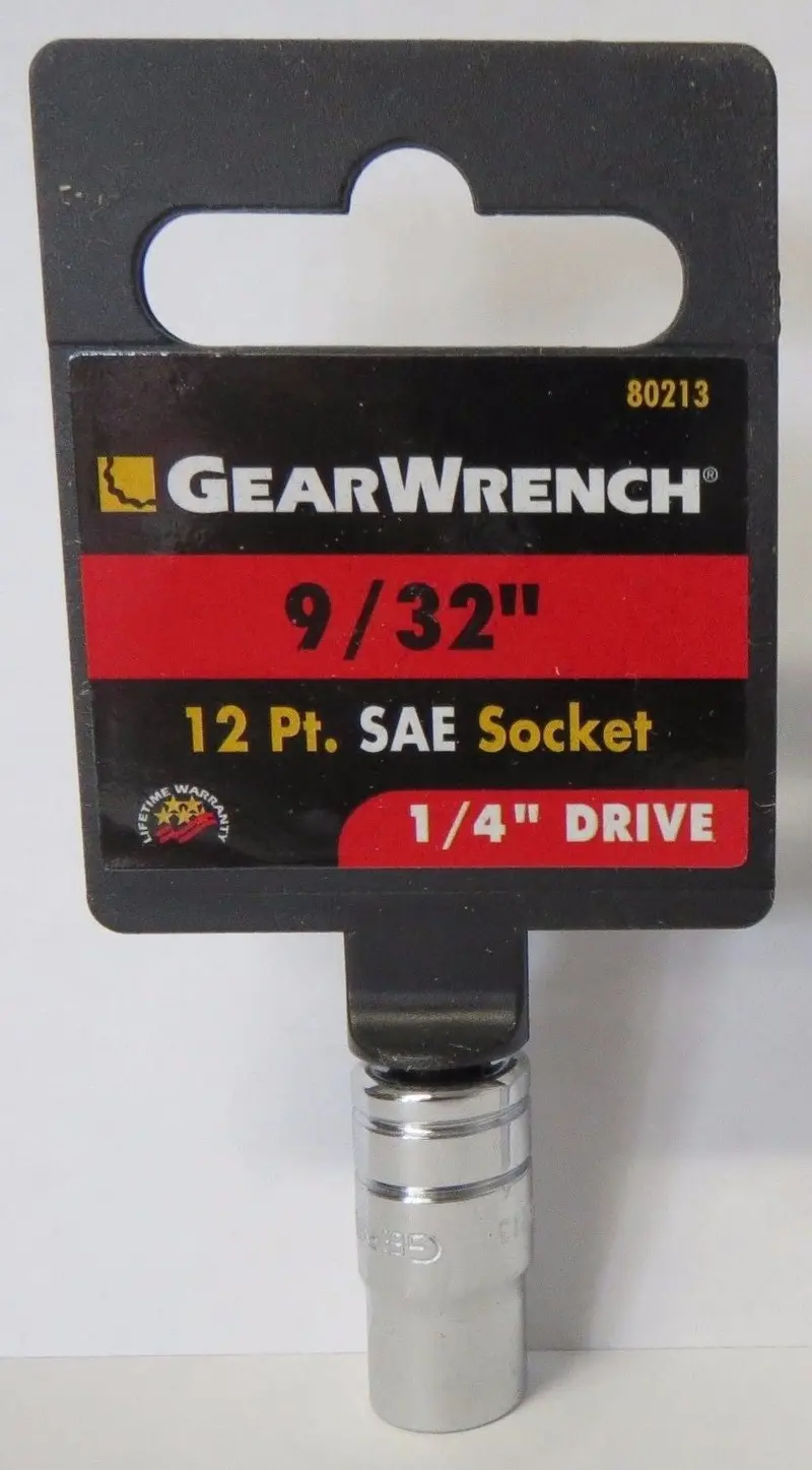 GearWrench 1/4-Inch Drive 12-Point SAE Socket – 9/32-Inch Standard Size