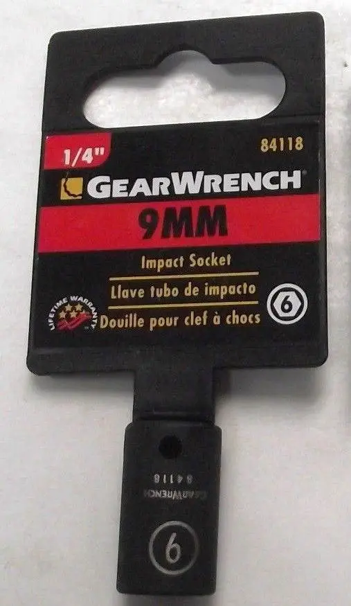 Gearwrench 1/4-Inch Drive 9mm 6-Point Impact Socket – High-Strength Chrome Alloy Design