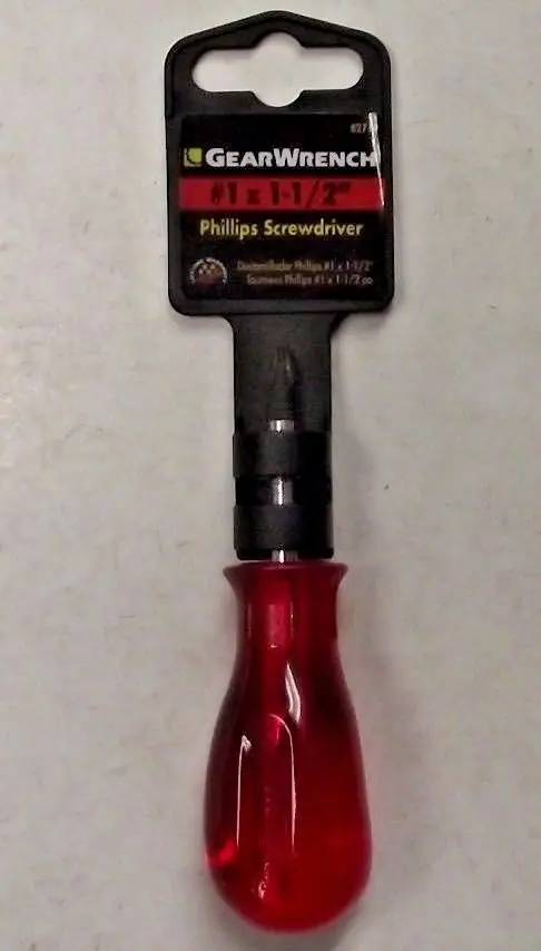 GearWrench #1 Phillips Stubby Screwdriver – 1.5-Inch Length