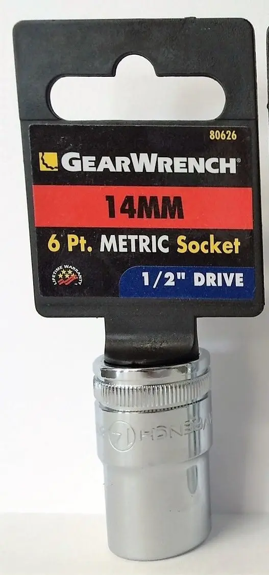 GearWrench 14mm 6-Point Metric Socket – 1/2″ Drive