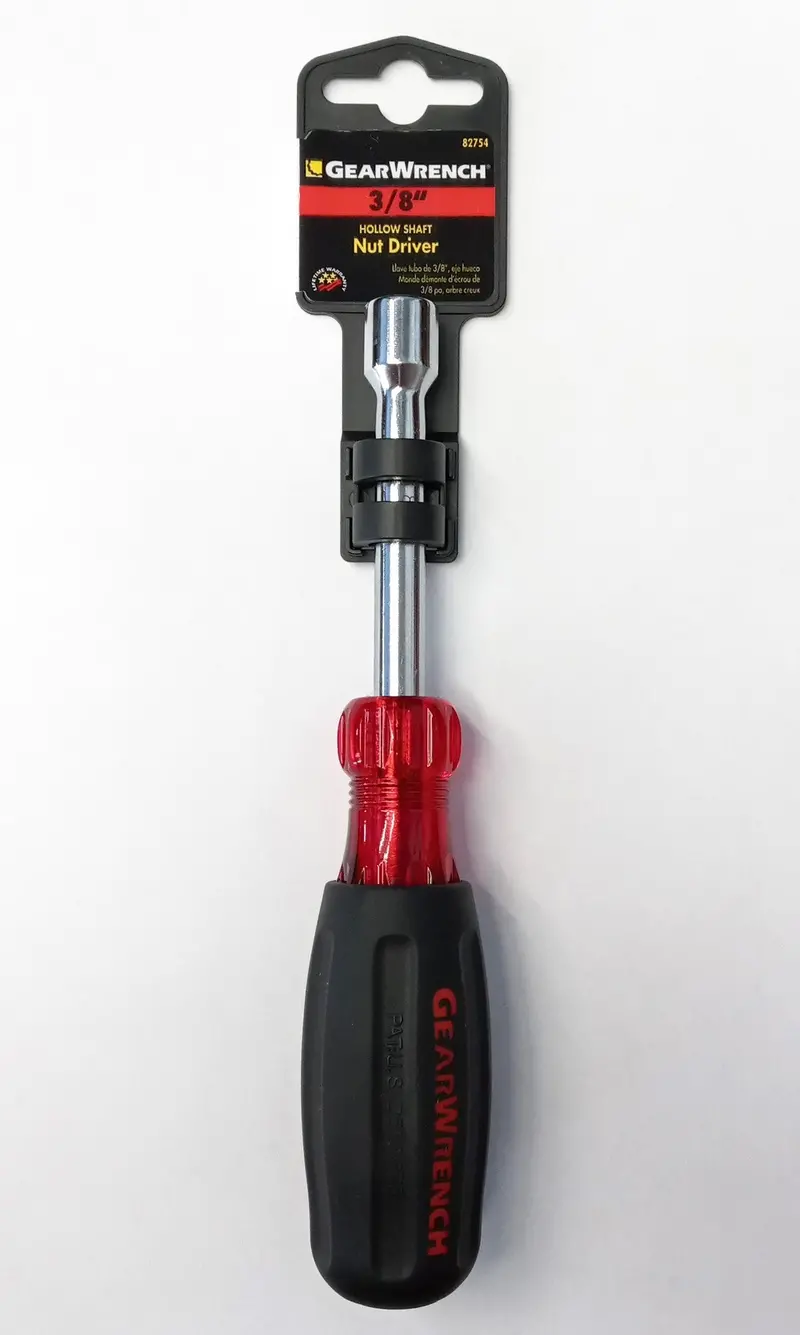 GearWrench 3/8″ Hollow-Shaft Nut Driver – 3″ Cushion-Grip Handle for Tight Spaces