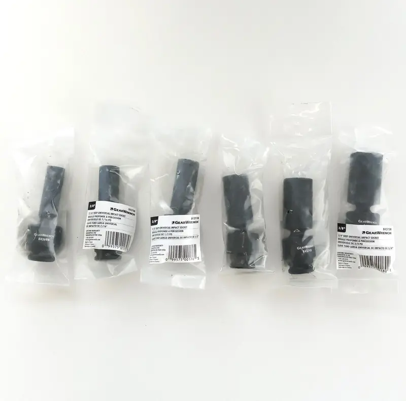 GearWrench 3/8-Inch Drive 6-Point Deep Universal Impact Socket Set – 6-Piece (Model 84923N)