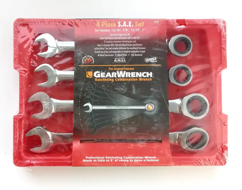 GearWrench 4-Piece SAE Ratcheting Combination Wrench Set – 12-Point