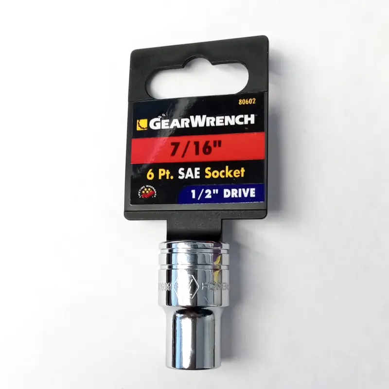 GearWrench 7/16-Inch to 1/2-Inch Drive Shallow 6-Point SAE Socket — Compact Profile