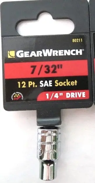 GearWrench 80211 Socket – 1/4″ Drive, 7/32″, 12-Point