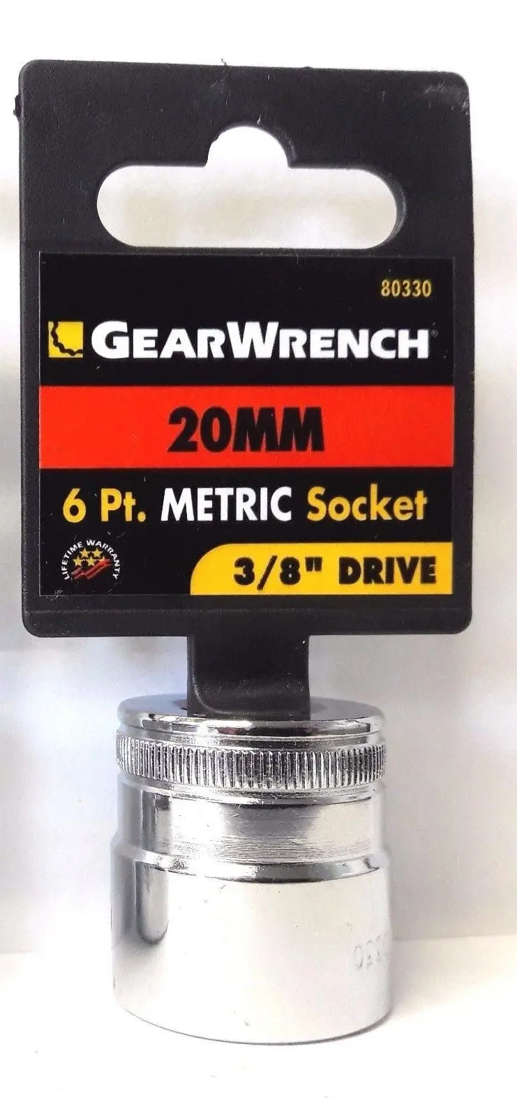 Gearwrench 80330 3/8-Inch Drive 20mm 6-Point Deep Socket – Metric