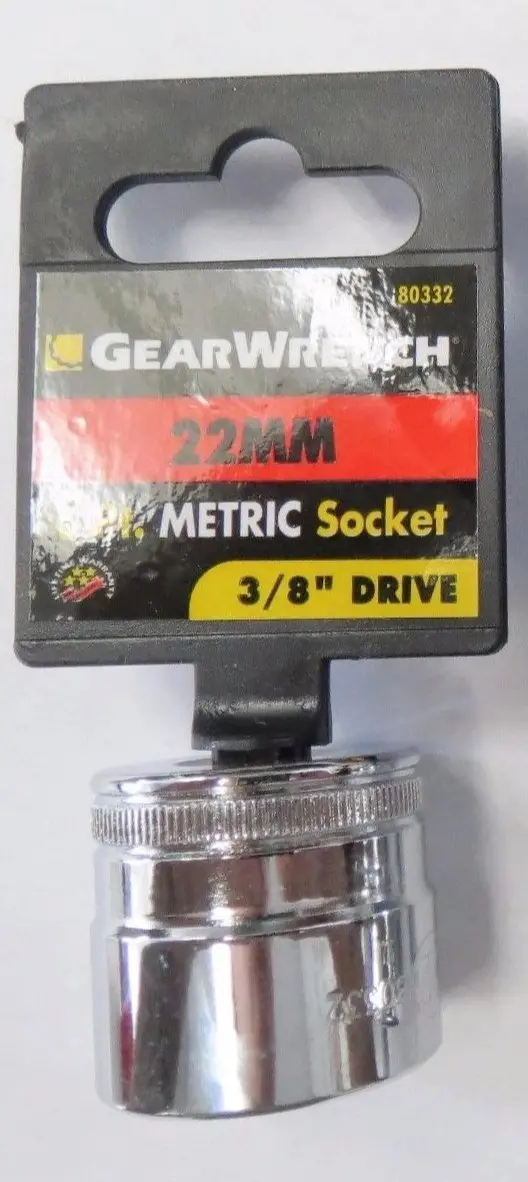 Gearwrench 80332 3/8-Inch Drive 22mm 6-Point Standard Socket – Metric