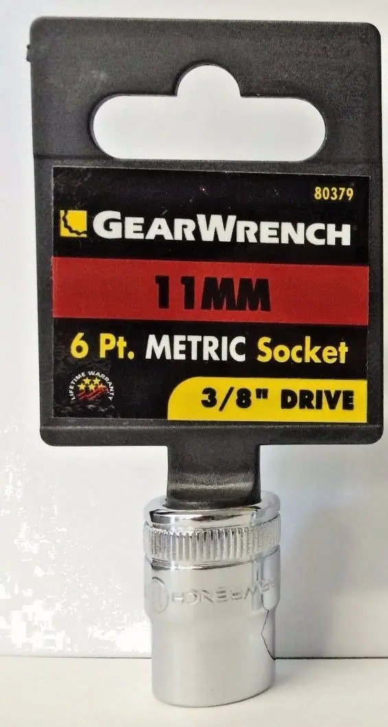 GEARWRENCH 80379 Standard Socket – 11mm, 3/8″ Drive, 6-Point Precision Fit