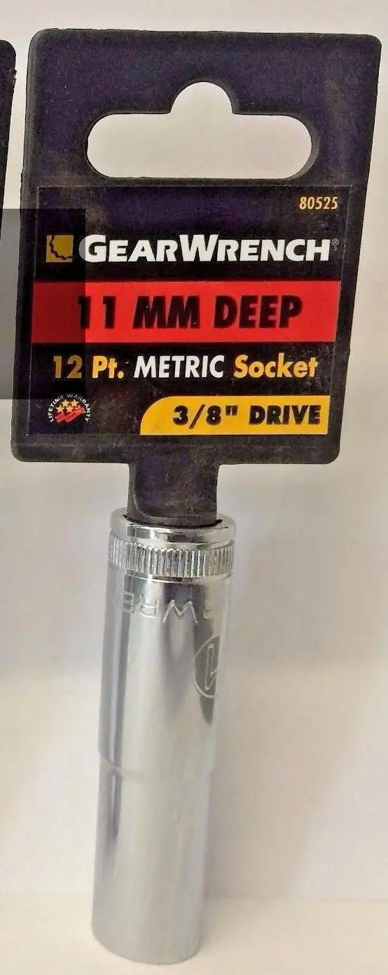 GearWrench 80525 3/8-Inch Drive 12-Point Deep Metric Socket – 11mm