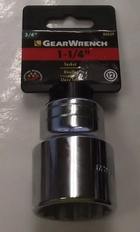 GEARWRENCH 80839 Socket – 3/4″ Drive, 1-1/4″ SAE, 12-Point Chrome Vanadium Steel