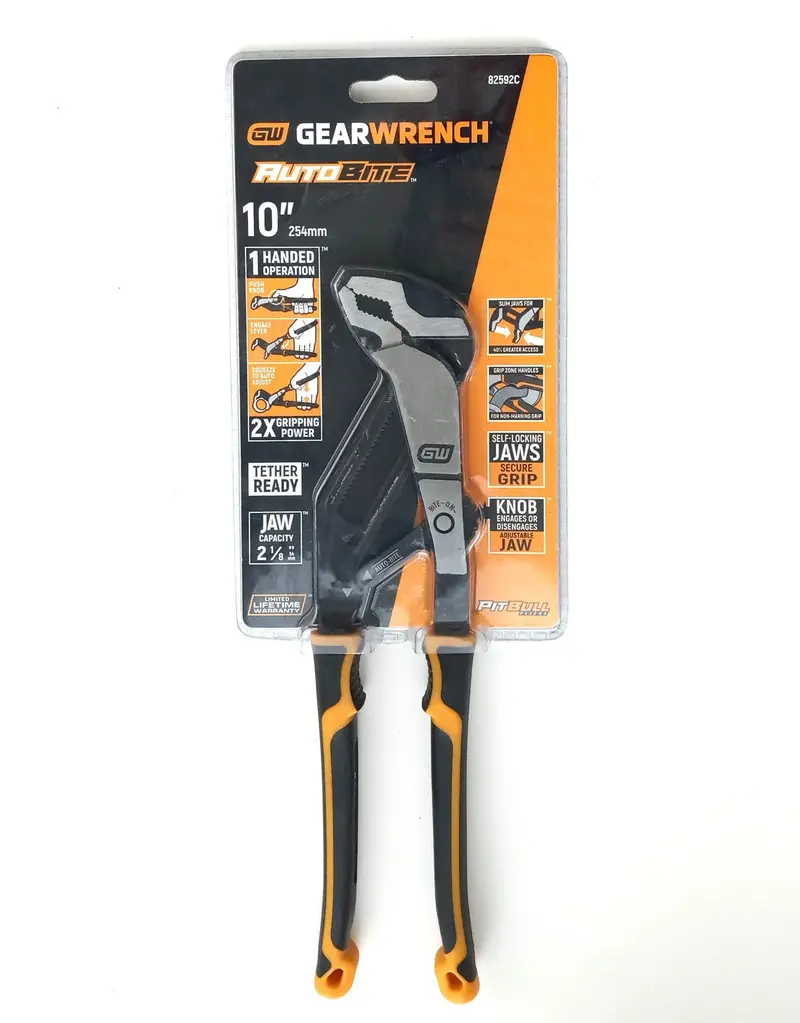 Gearwrench 82592C 10″ PITBULL Auto-Bite Adjustable Water Pump Pliers