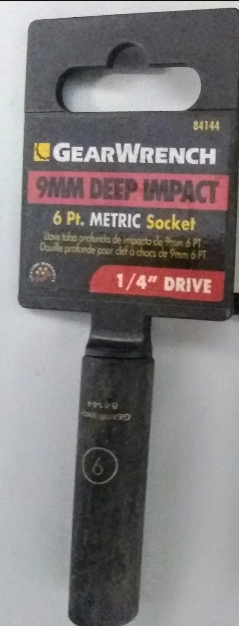 GearWrench 84144 9mm 1/4″ Drive 6-Point Deep Impact Socket