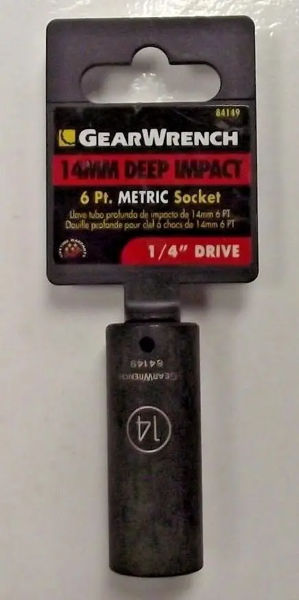 GearWrench 84149 14mm 1/4″ Drive 6-Point Deep Impact Socket