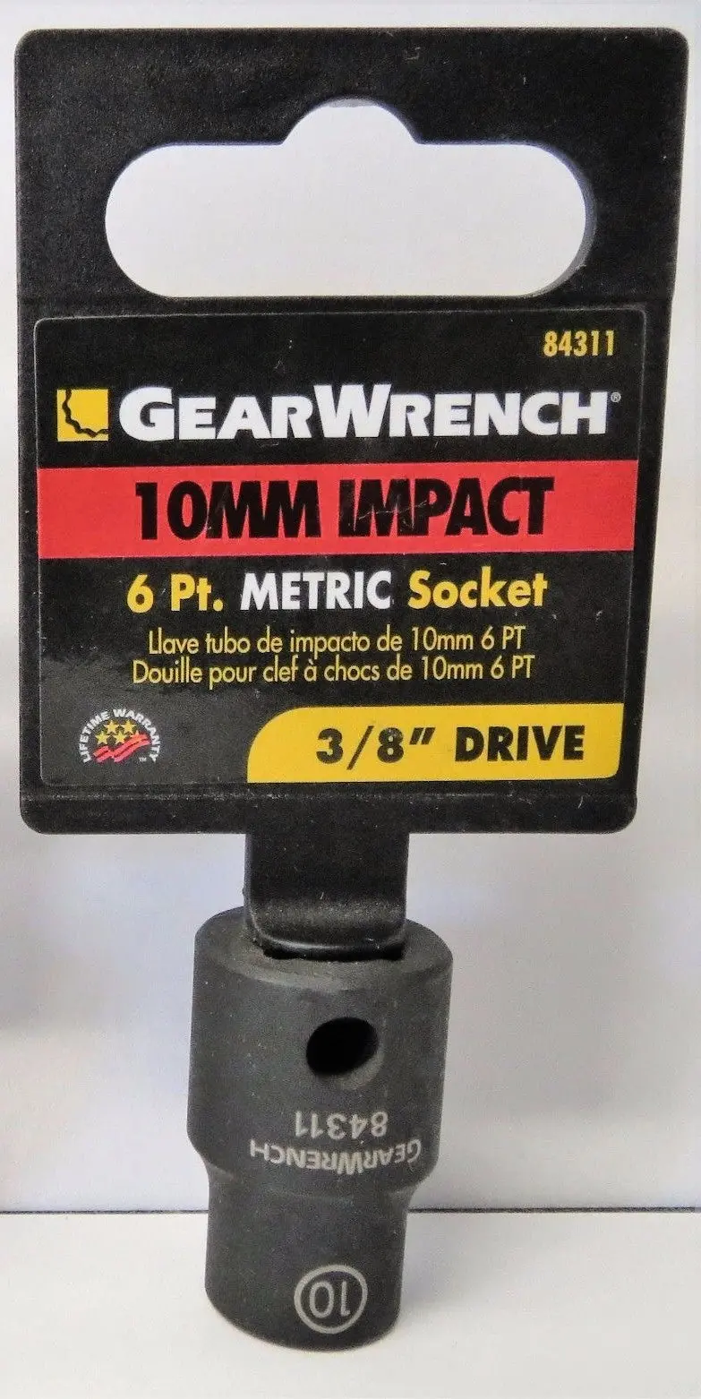 GearWrench 84311 10mm 3/8″ Drive 6-Point Impact Socket