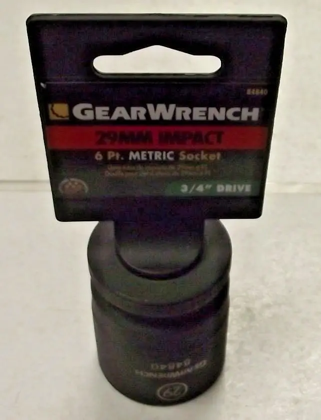 GEARWRENCH 84840 Metric Impact Socket – 29mm, 3/4″ Drive, 6-Point Standard