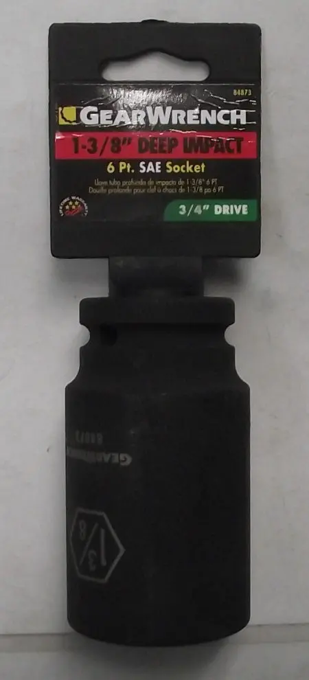 GearWrench 84873 1-3/8″ 6-Point Deep Impact Socket – 3/4″ Drive