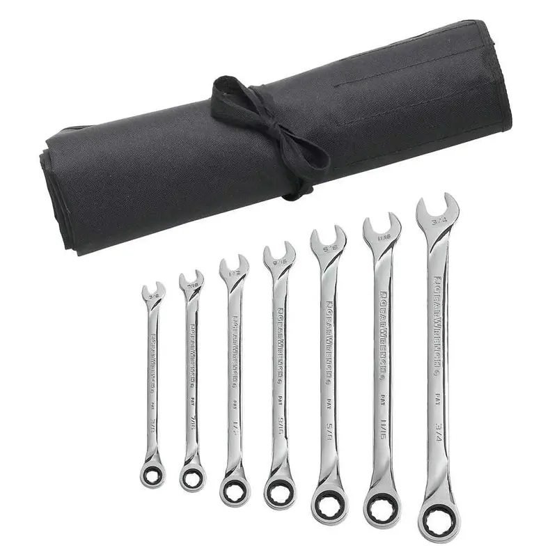 GEARWRENCH 85197R 7-Piece SAE Ratcheting Combination Wrench Set – XL Design