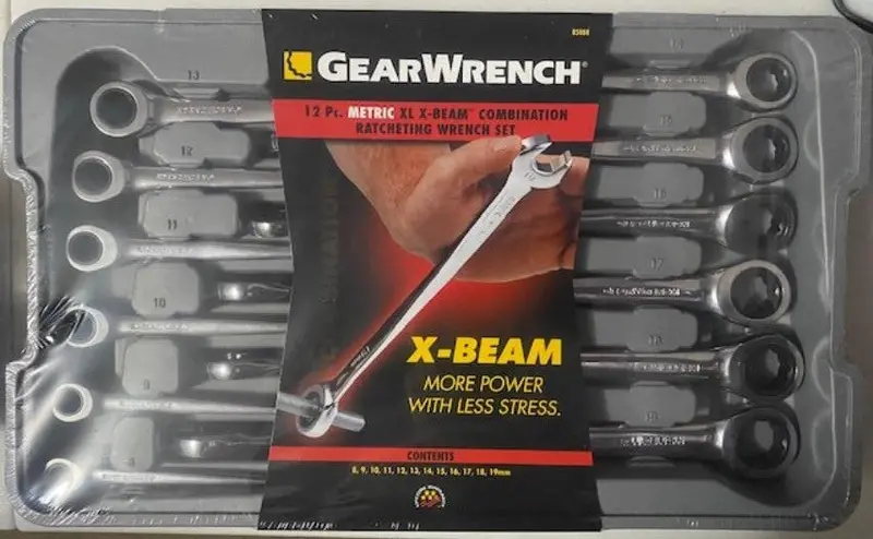 GearWrench 85888 12-Piece Metric X-Beam Ratcheting Combination Wrench Set