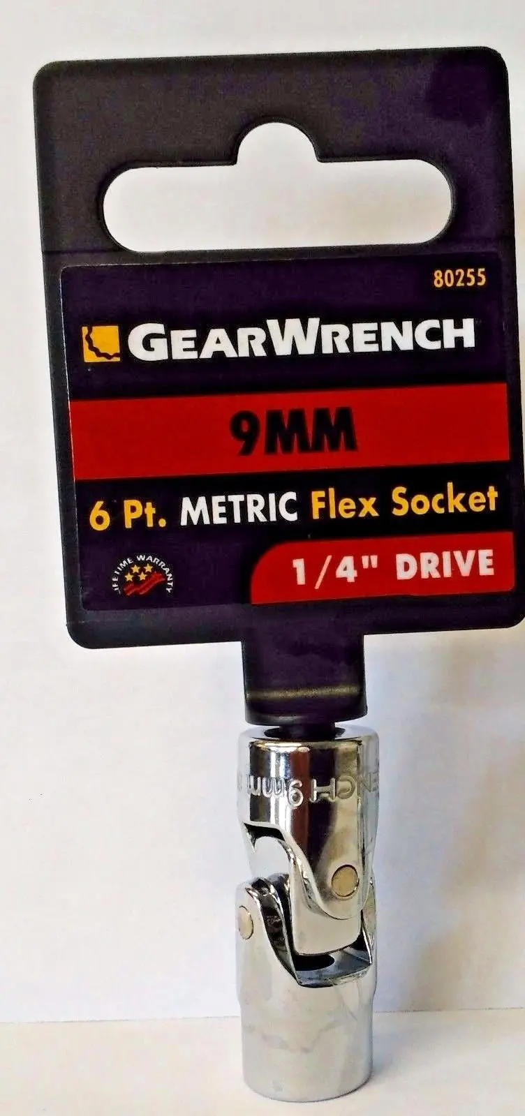 Gearwrench 9mm 1/4″ Drive 6-Point Flexible Socket – Compact Flex Head Design