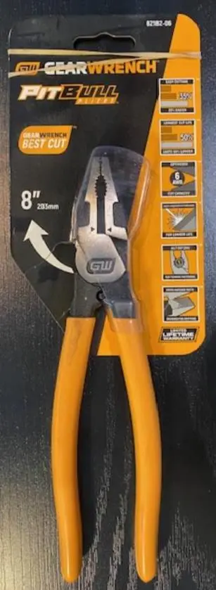 GEARWRENCH PitBull Universal Cutting Pliers – 8″ with Ergonomic Dipped Handles (82182-06)