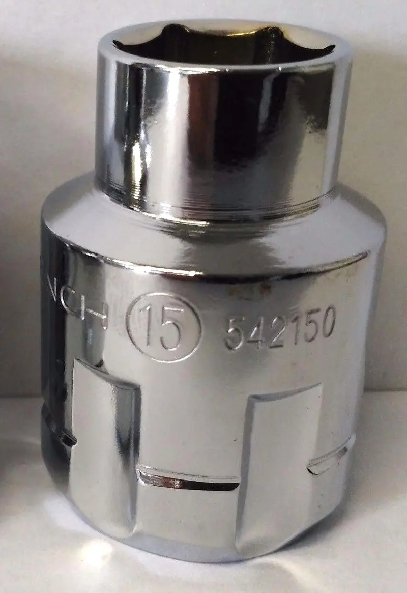 GearWrench Vortex Socket – 15mm, 1/2″ Drive, Hex-Plus Design for Max Torque