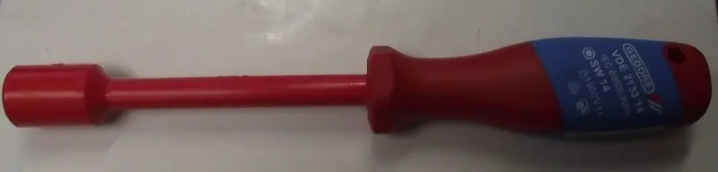 Gedore VDE 2133-14 Insulated Socket Wrench – 14mm Metric, VDE-Certified Handle
