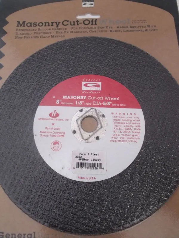 General Masonry Cut-Off Wheel – 8″ x 1/8″, 5/8″ Arbor, Knockout Hub