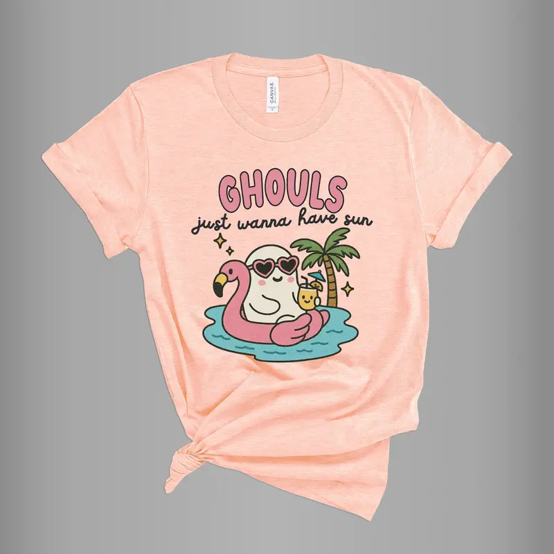 Ghouls Just Wanna Have Fun Peach T-Shirt
