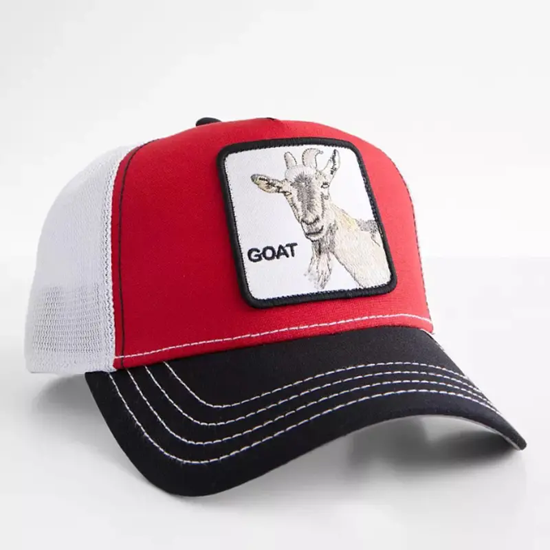 Goat & Butter-Themed Trucker Snapback Hat Drawing from Animal Farm Imagery