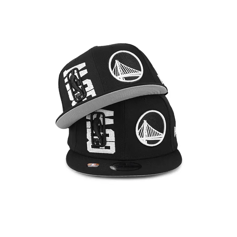 Golden State Warriors 2022 NBA Draft Black-on-White 9Fifty Snapback Cap