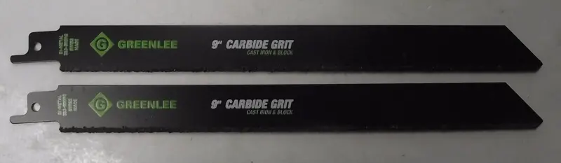 Greenlee 353-900RG Carbide-Grit Reciprocating Blades — 9 x 0.75 x 0.039 Inch, 2-Pack, Swiss-Made