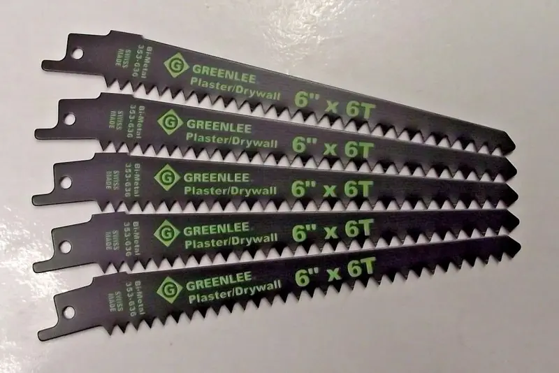 Greenlee Drywall Reciprocating Blade – 6″ x 6 TPI, Bi-Metal, 5-Pack
