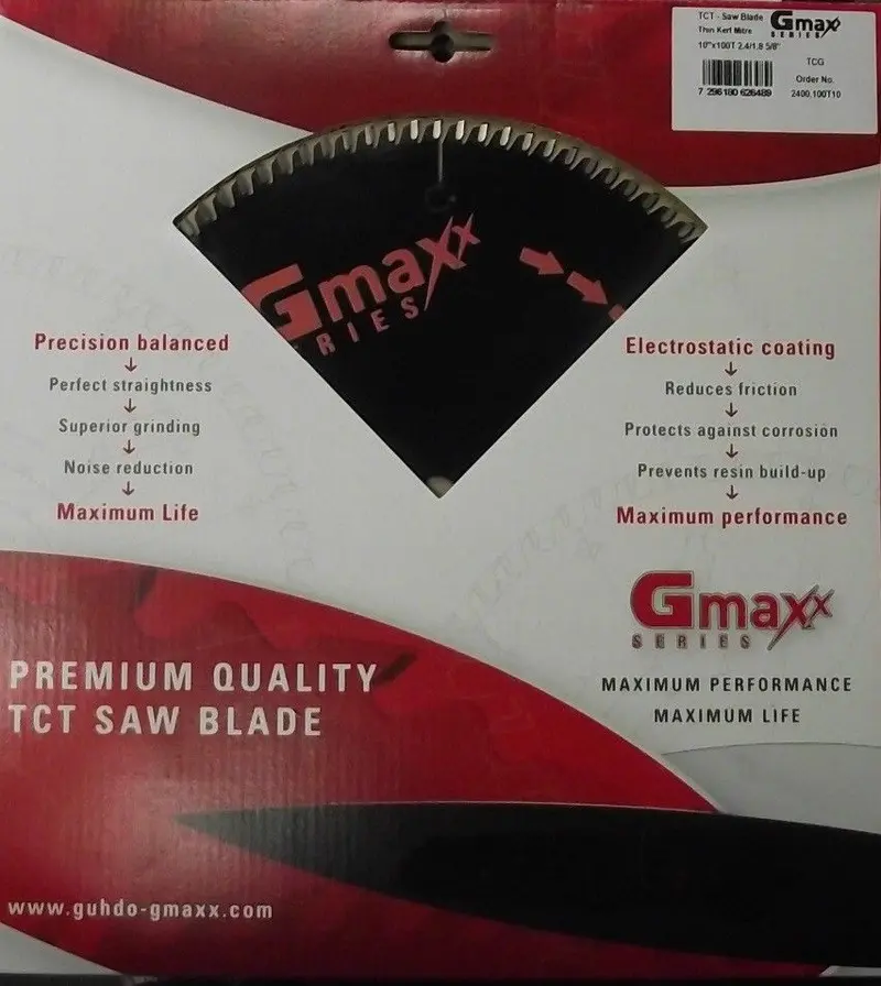 Guhdo Gmaxx 10″ TCG Carbide Saw Blade – 100-Tooth, Triple-Chip Grind, German Engineering