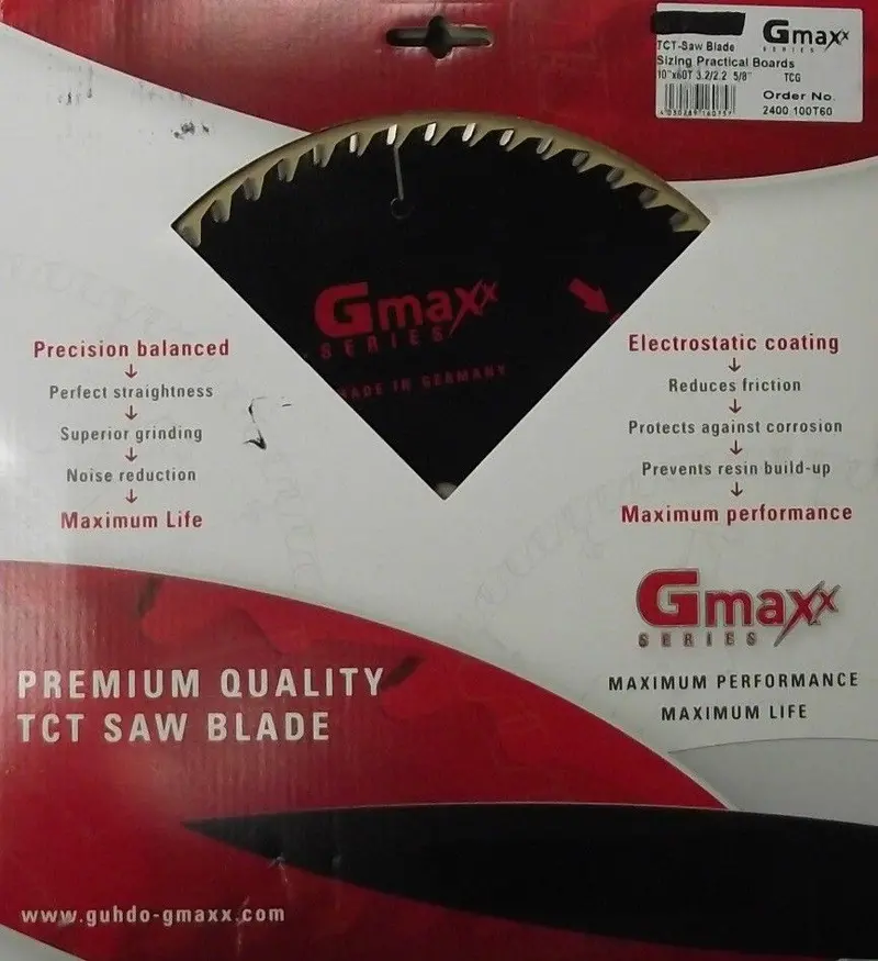 Guhdo Gmaxx 10″ TCG Carbide Saw Blade – 60-Tooth, German-Made for Fine-Finish Crosscuts