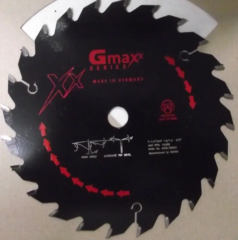 GUHDO GMAXX Plywood Circular Saw Blade – 7-1/4-Inch, 24-Tooth Carbide-Tipped ATB for Smooth Sheet Cuts