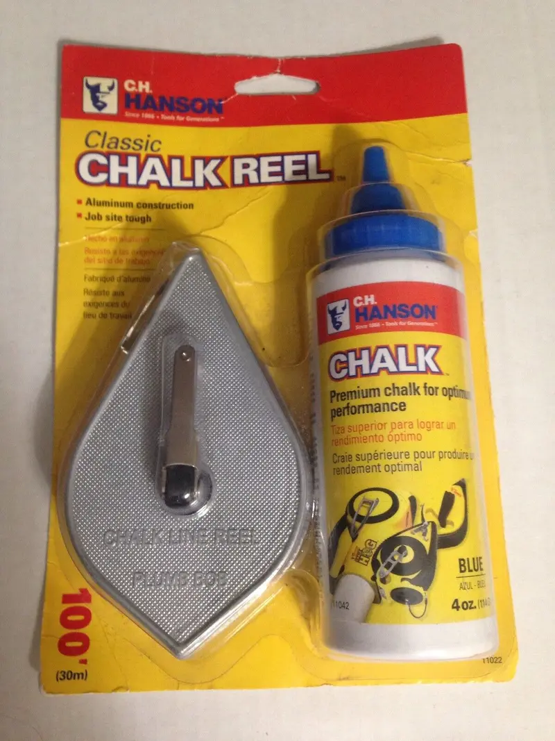 Hanson 11022 Professional Aluminum Chalk Line Reel – 100 ft, Blue Chalk Included