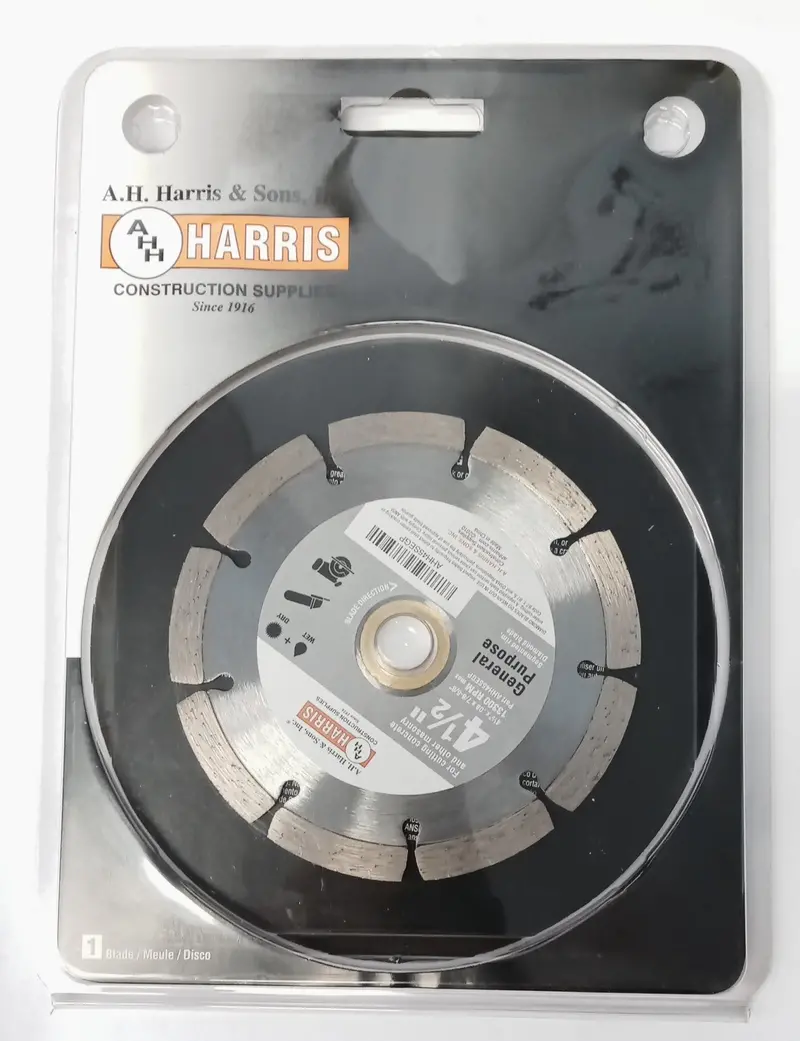 Harris 4-1/2″ Segmented Diamond Saw Blade – Dual-Arbor (5/8″ & 7/8″) for Masonry Cutting