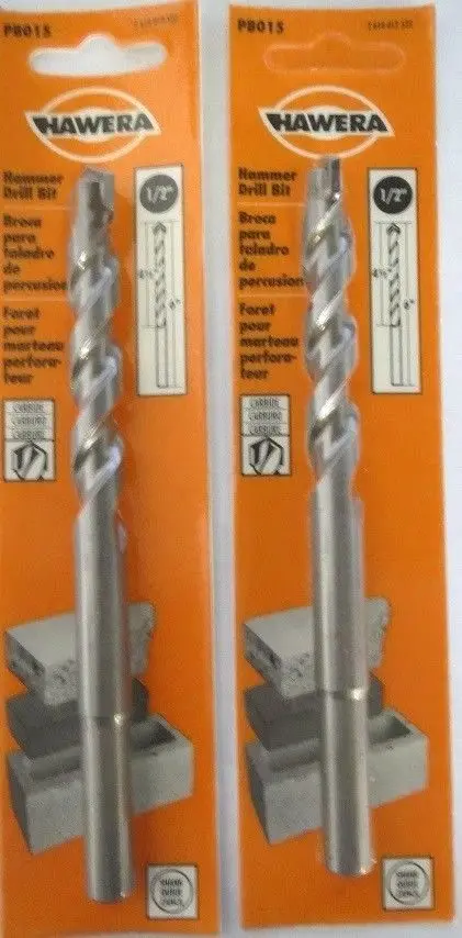 Hawera PB015 1/2″ x 4-1/2″ x 6″ Carbide-Tipped Hammer Drill Bit – 2-Pack