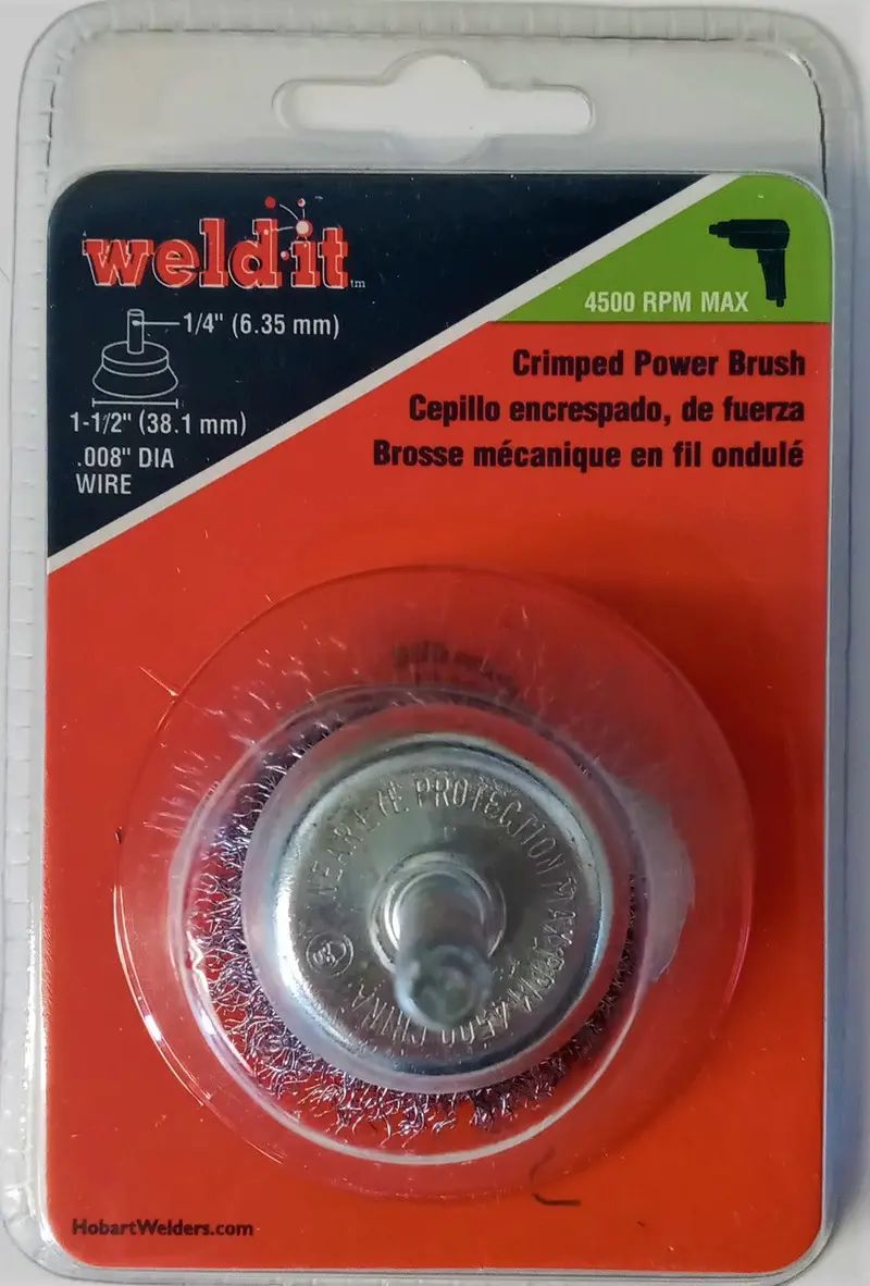 Hobart Fine-Crimp Power Brush – 1-1/2″ x .008″ x 1/4″, Ideal for Delicate Finishing