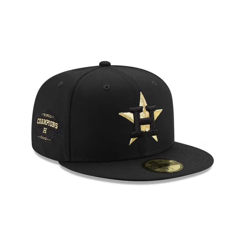 Houston Astros 2022 World Series Champion Black Metallic and Gold SP 59Fifty Fitted Cap