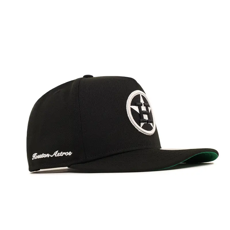 Houston Astros Black-and-White Script Logo 9Fifty A-Frame Snapback